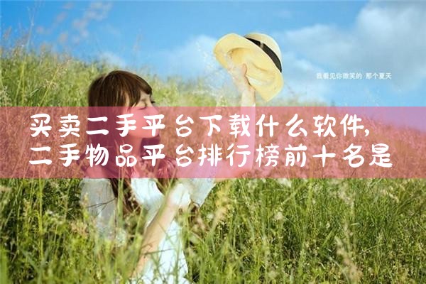 买卖二手平台下载什么软件